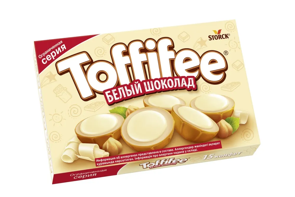 Конфеты шоколадные Toffifee Белый шоколад 125г - фото №1