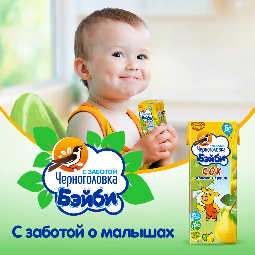 Сок "Черноголовка" Яблоко-груша, 0,2 л - фото №5