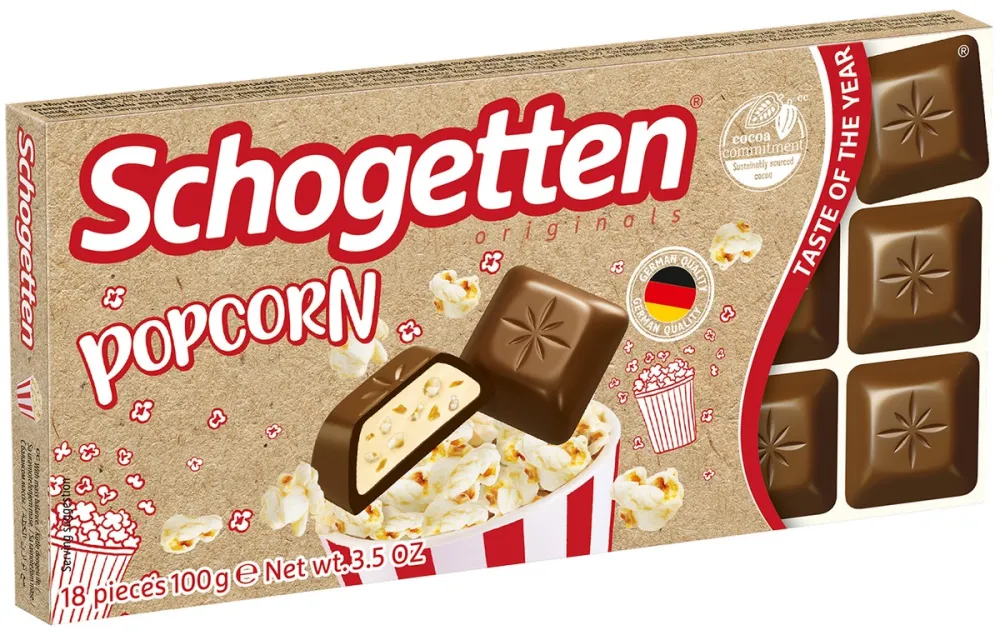 Шоколад молочный Schogetten Попкорн 100г