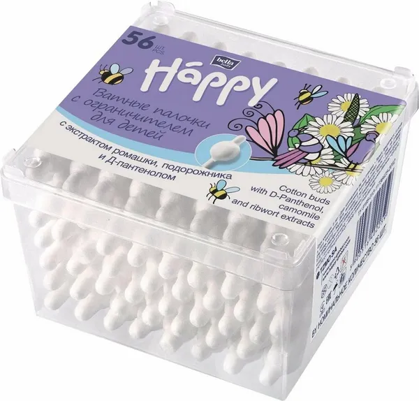 Ватные палочки "Bella" Baby Happy D-пантенол, 56 шт