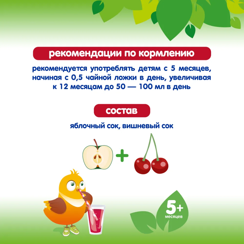 Сок "Черноголовка" Яблоко-вишня, 200 мл - фото №3
