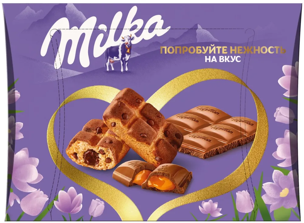 Набор Milka пирожных и шоколада с карамельной начинкой 230г - фото №1