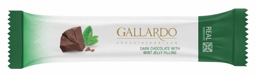 Шоколад горький "Gallardo" с мятной начинкой, 25 г - фото №1