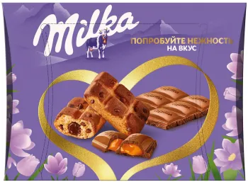 Набор Milka пирожных и шоколада с карамельной начинкой 230г