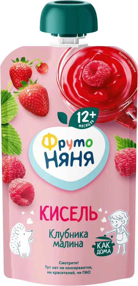 Кисель ФрутоНяня Клубника и малина 130г - фото №1