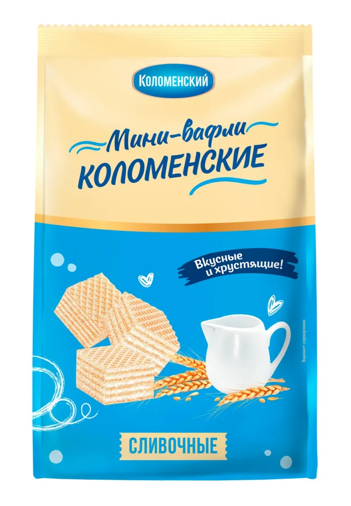 Мини-вафли "Коломенские" сливочные, 200 г - фото №1