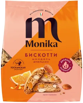 Сухари Бискотти Monika Миндаль-апельсин 200г