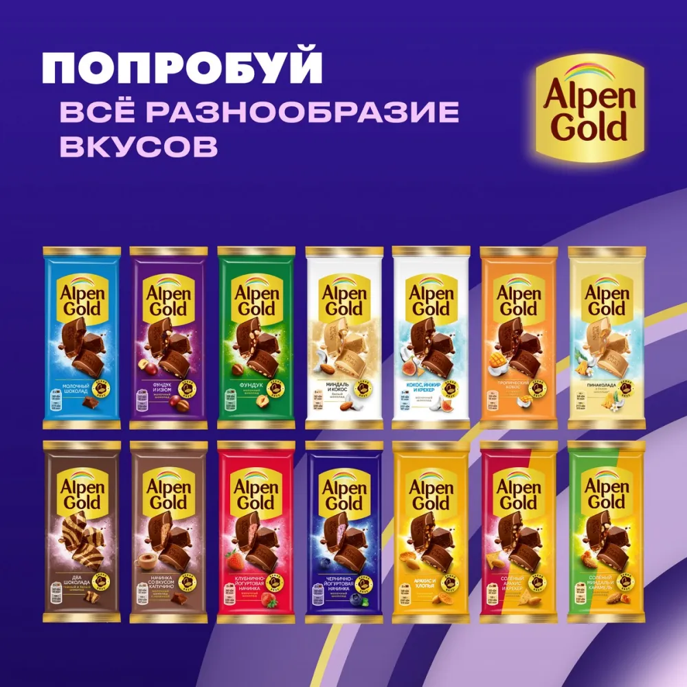 Шоколад молочный Alpen Gold Черника с йогуртом 80г - фото №7