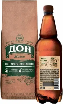 Пиво светлое Дон Живое 4% 1л