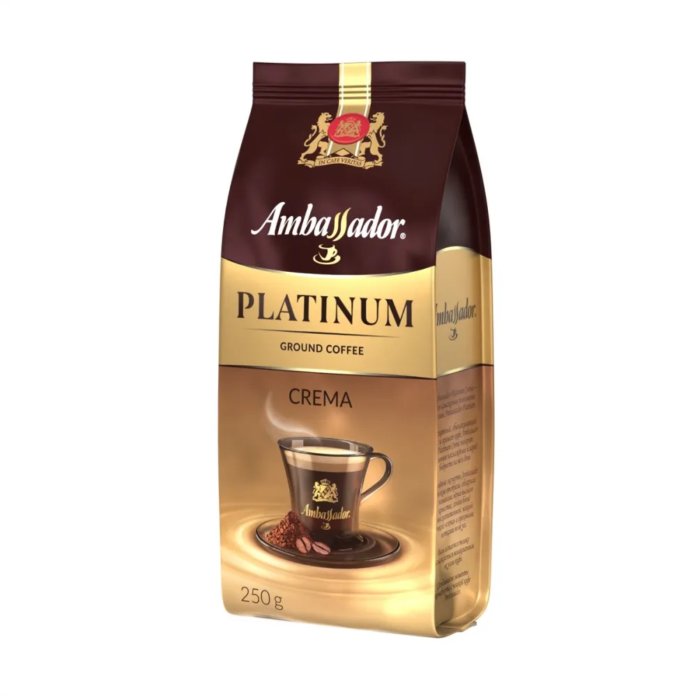 Кофе молотый Ambassador Platinum Crema, 200 г - фото №1