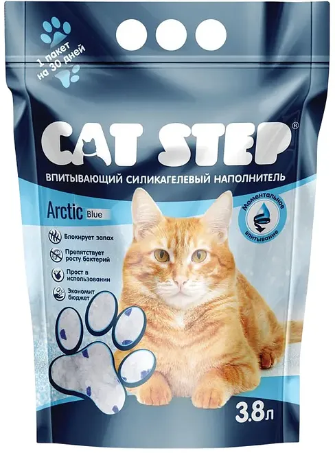 Наполнитель Cat Step Arctic Blue силикагель 3,8л - фото №1