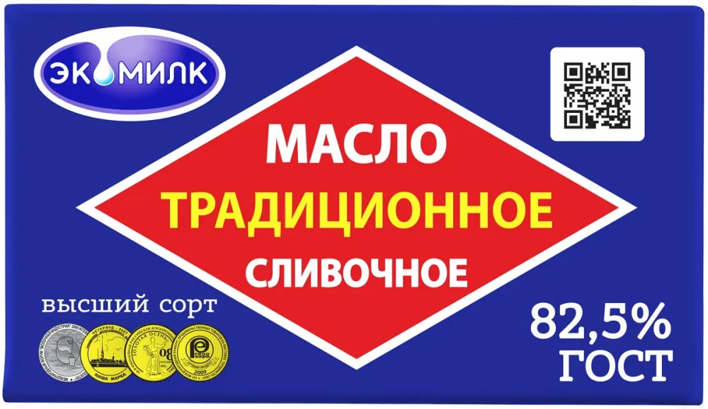 МаслоЭкомилкТрадиционноесливочное82,50г