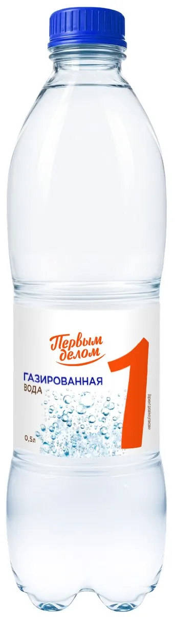 Вода питьевая Первым делом газированная 0,5л