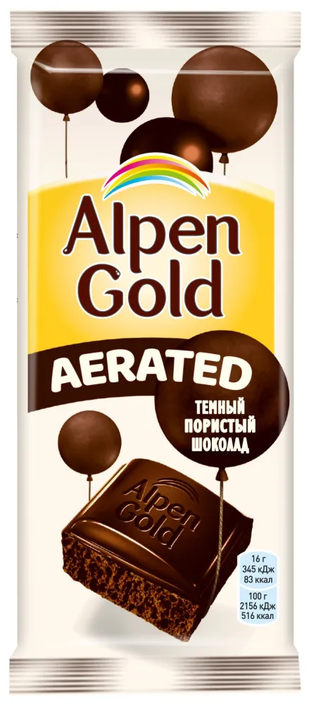 Шоколад темный Alpen Gold пористый 75г - фото №1