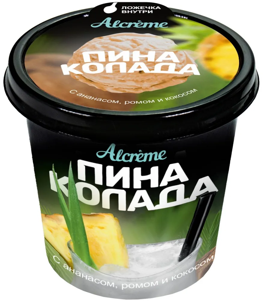 Мороженое Alcreme Пина Колада с ананасом ромом и кокосом 75г - фото №1